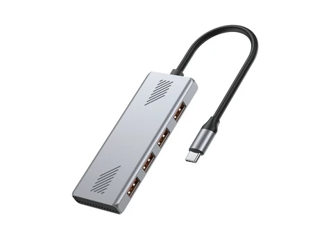 USB 3.2 Gen 2 C tipo koncentratorius su 4 USB-A jungtimis