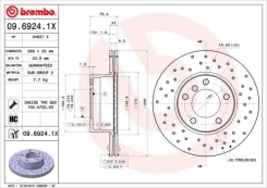 Stabdžių diskas BREMBO 09.6924.1X kaina