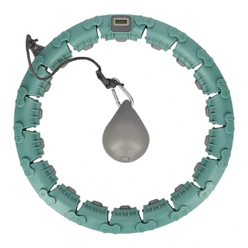 FH03 GREEN HULA HOOP WITH WEIGHT AND COUNTER