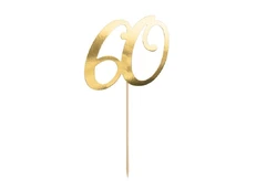 Party Deco Gold Cake topper 60 , auksinis, 21cm kaina