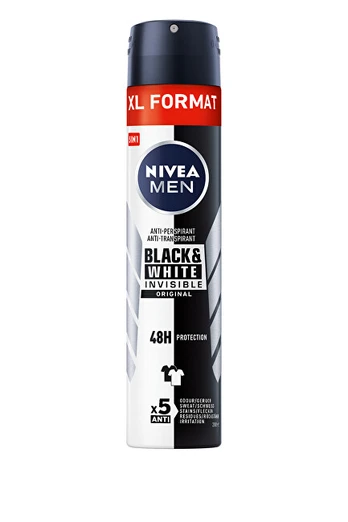 Nivea Antiperspirant Men Invisible For Juodas & Baltas, 200ml
