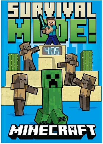 Kids Licensing Minecraft Notebook with led clock