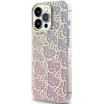Hello Kitty IML Gradient Electrop Crowded Kitty galvos dėklas, skirtas iPhone 14 Pro Max - Rožinė
