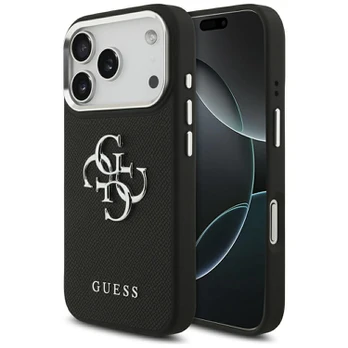 Dėklas Guess Grained Big 4G Classic Logo do iPhone 17 Pro juoda