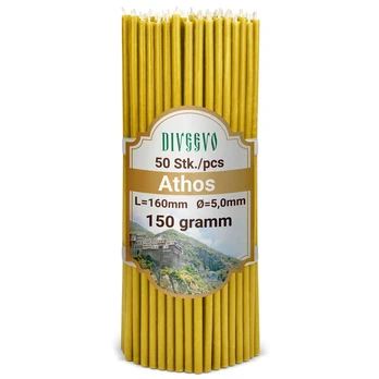 Bažnytinės graikų žvakės „Athos“ 16cm, 50vnt.