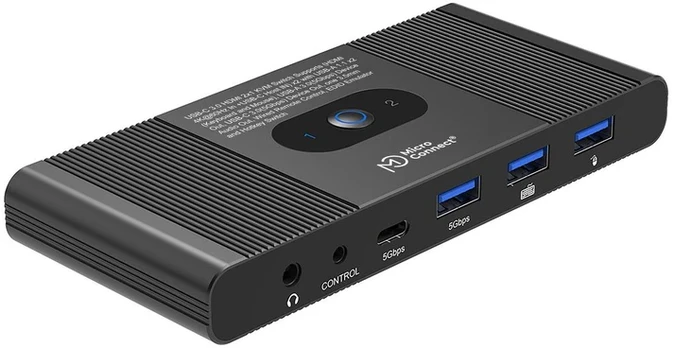 MicroConnect HDMI & USB-C KVM Switch 2-Port