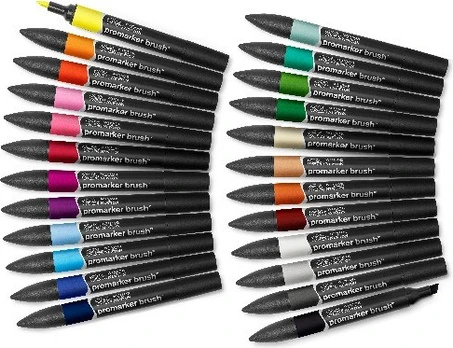 Winsor & Newton - Brushmarker Set - Student Designer - 24pcs + Wallet