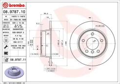 Stabdžių diskas BREMBO 08.9787.11 kaina