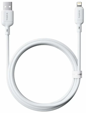 Laidas Baseus Silky P10377702213-0, Lightning/USB Type A, 200 cm, balta sp.