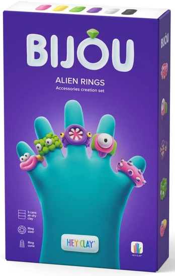 HEY CLAY Modeliavimo molio žiedai Ateiviai