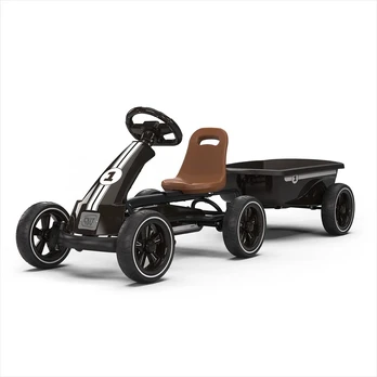 EXIT Foxy Pedal Go-Kart with Trailer - Espresso Juodas