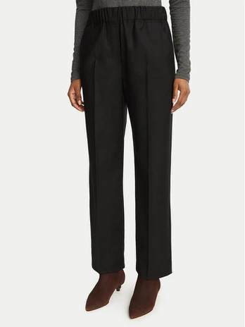 Weekend Max Mara Medžiaginės kelnės Hateley 2625136042 Juoda Regular Fit
