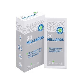 20 MILLIARDS PROBIOTIC+ PREBIOTIC, milteliai, 7 pakeliai