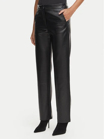 Marella Dirbtinės odos kelnės Palude 2623786012 Juoda Regular Fit