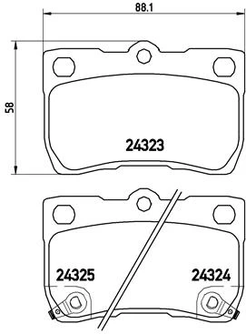 Stabdžių trinkelių rinkinys, diskinis stabdys BREMBO P83073