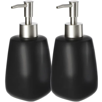 Skystas gelinis muilo dozatorius juodas 2 x 400ml