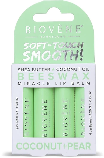 Biovene Soft-Touch Smooth! Beeswax Coconut+Pear Lūpų balzamas Set, 17 g