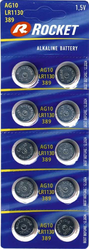 Rocket Alkaline LR54 189 LR1130 AG10 elementas, 10 vnt.