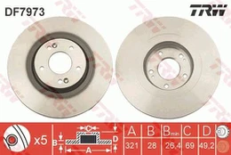 TRW DF7973 Brake Disc kaina