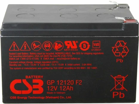 Csb Battery Akumuliatorius (AGM) CSB 12Ah 12V F2 VRLA (GP12120)