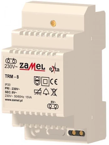 Zamel Bell transformatorius 230/8V AC 15VA TRM-8