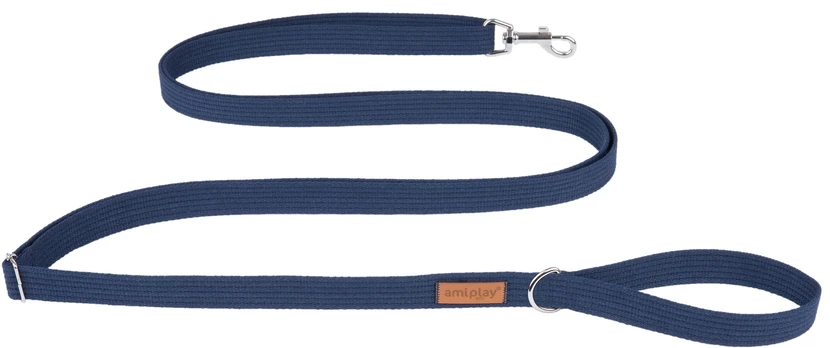 Pavadėlis Amiplay Cotton Easy Fix, mėlynas, 1.6-3m x 2cm