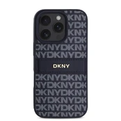 DKNY PU Leather Repeat Pattern Tonal Stripe Case for iPhone 16 Pro Max Mėlyna kaina