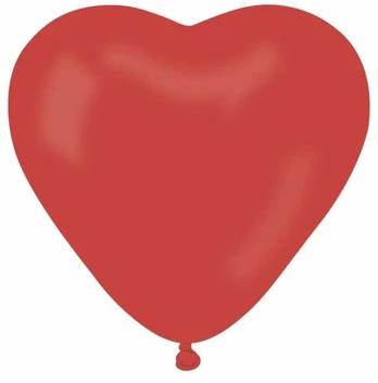 Balionų rinkinys figūrinis Gemar Heart, raudona sp., 100 vnt.