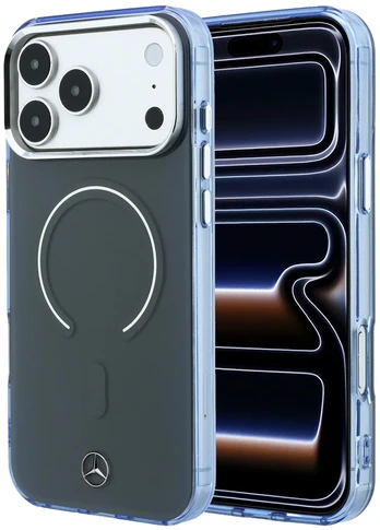 Dėklas Mercedes Benz PC/TPU Double Layer MagSafe Case for iPhone 18 Pro Anthracite/Mėlyna