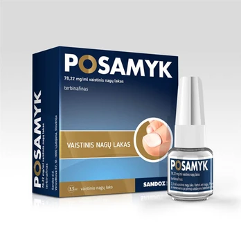 POSAMYK 78.22 mg/ml vaistinis nagų lakas 3.3 ml
