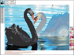Deimantinė mozaika Centrum Swans 89753, mėlyna/balta/juoda