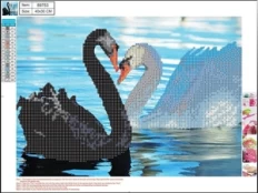 Deimantinė mozaika Centrum Swans 89753, mėlyna/balta/juoda kaina