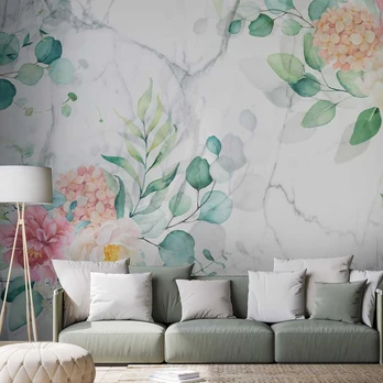 Artgeist Fototapetas - Flowery Marble