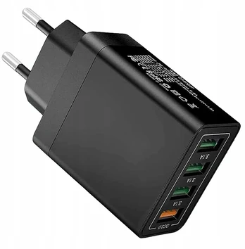 Greitasis tinklo įkroviklis 4x usb quick charge 3.0, juodas