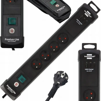 Prailginimo laidas su 4 lizdais ir 2x Usb-c, 1x Usb-a, 3m