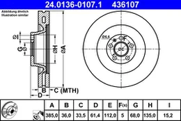 ATE 24.0136-0107.1 Brake Disc