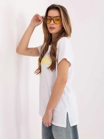 Relevance T-shirt-RV-TS-A1206.84-balta ir-geltona