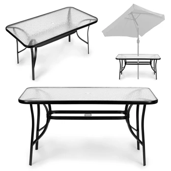 Lauko stalas MultiGarden, juodas, 120 cm x 70 cm x 71 cm