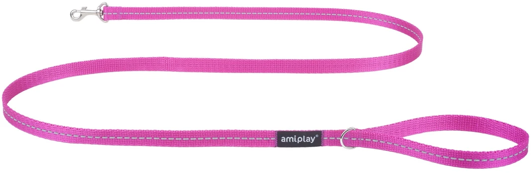 Pavadėlis Amiplay Reflective, rožinis, 1.5m x 1.5cm