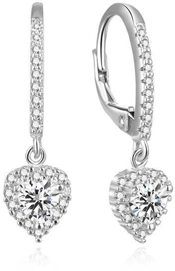 Beneto Romantic heart sidabrinis earrings AGUC2584L