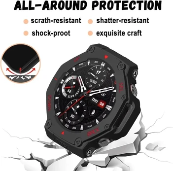 Apsauginis dėklas Amazfit T-rex 3, juodas su raudonu