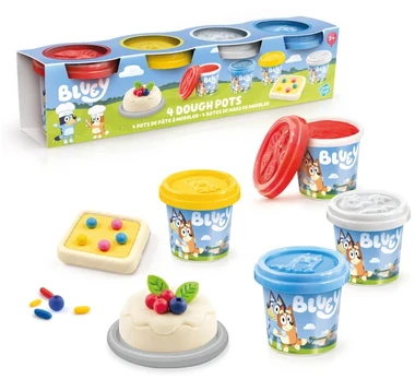 Bluey 3 Dough pots and Stamp Figurine