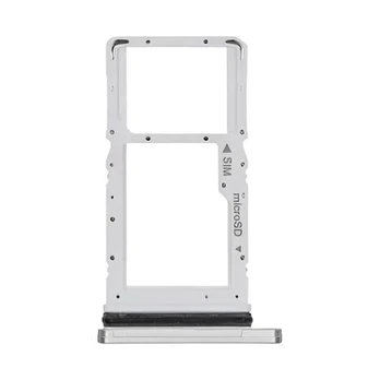 SIM kortelės dėklas, skirtas Samsung Galaxy Tab A7 + Samsung micro-SD lizdas Sidabrinė