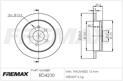 Stabdžių diskas FREMAX BD-4230