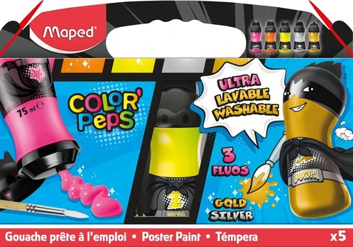 Guašas ColorPeps, 5 spalvos