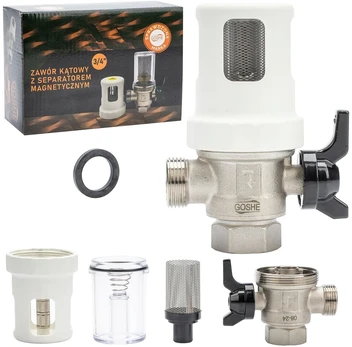 Kampinis vožtuvas su magnetiniu filtru 3/4" katilui