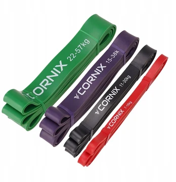 Cornix power band rinkinių treniruočių pasipriešinimo gumos 7-57kg 4 vnt