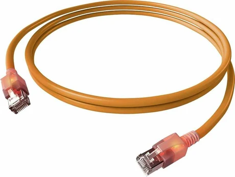 „EasyLan S/FTP DualBoot“ LED patch kabelis Cat.6A, RJ45 / RJ45, LSOH, oranžinis, 5 m