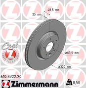 Stabdžių diskas ZIMMERMANN 610.3722.20 kaina