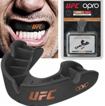 Ufc bokso dantų apsauga Opro Bronze juoda + dėžutė